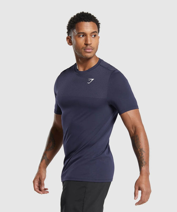 Vital Seamless T-Shirt - Navy/Light Grey