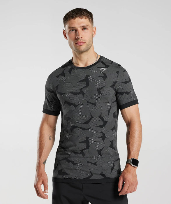 Sport Seamless T-Shirt - Black/Light Grey