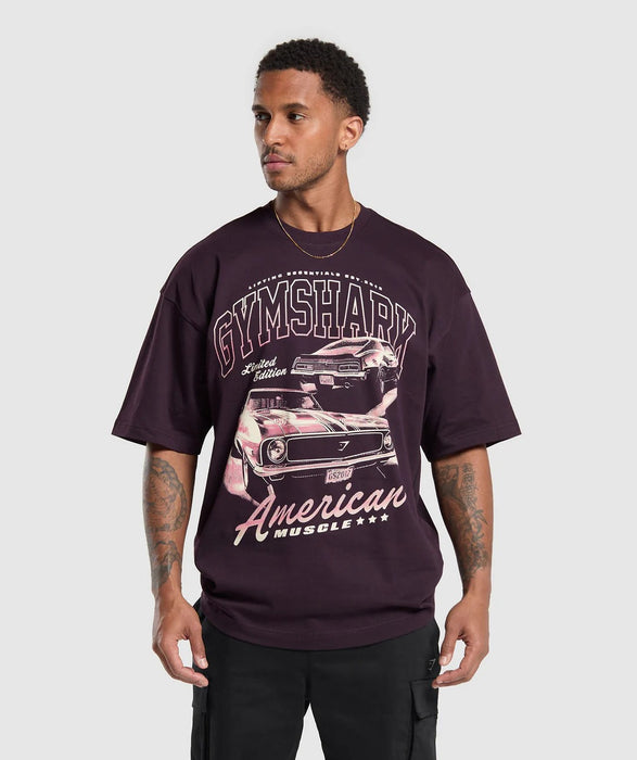 American Muscle Extreme Oversized T-Shirt - Plum Brown