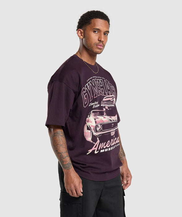 American Muscle Extreme Oversized T-Shirt - Plum Brown