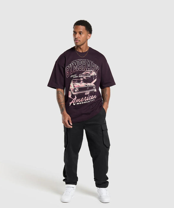 American Muscle Extreme Oversized T-Shirt - Plum Brown