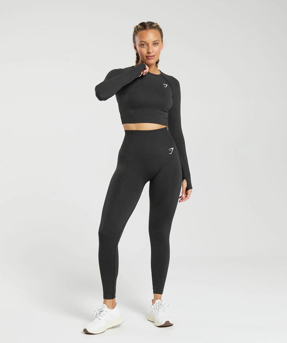 Vital Seamless 2.0 Crop Top - Black Marl