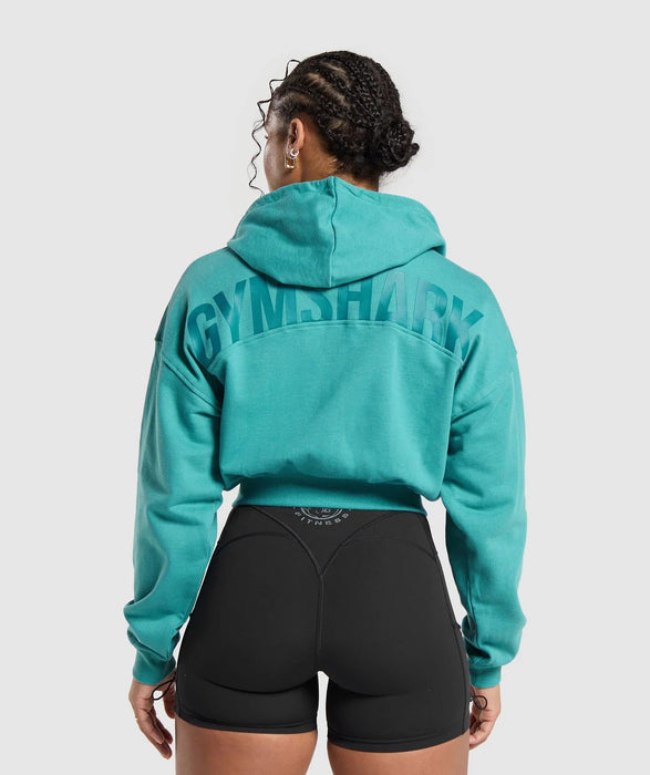 Gymshark Power Midi Zip Hoodie Bondi Teal