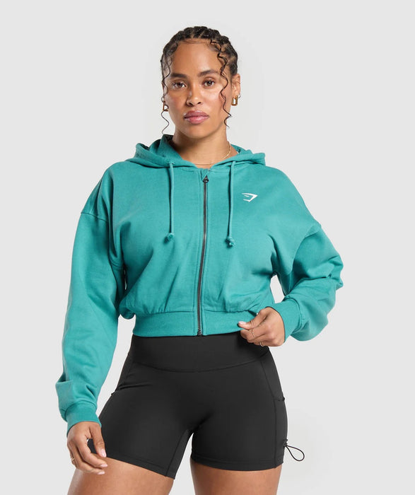 Gymshark Power Midi Zip Hoodie Bondi Teal