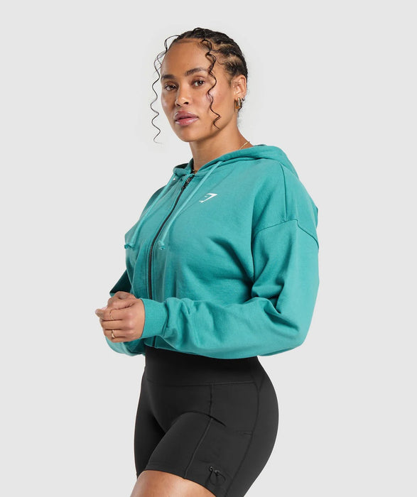 Gymshark Power Midi Zip Hoodie Bondi Teal