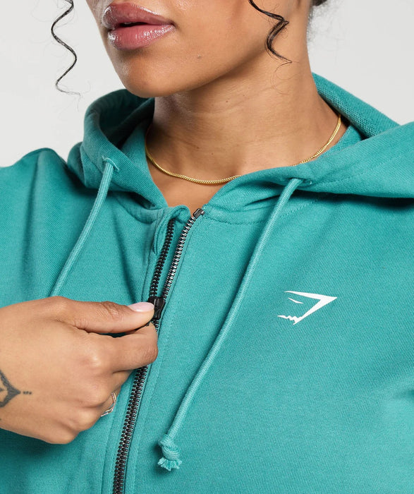 Gymshark Power Midi Zip Hoodie Bondi Teal