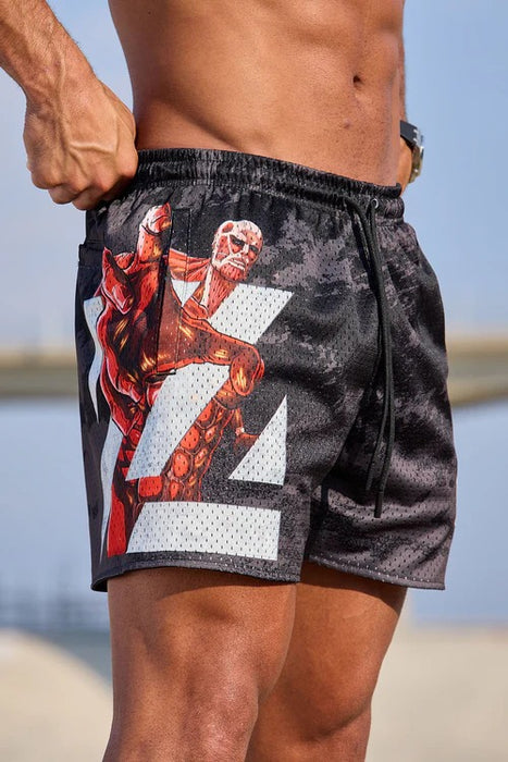 1126- AOT© x YLA Mesh Shorts Colossal Titan