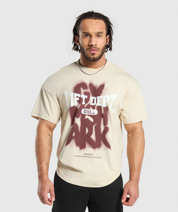 Lifting Dept Graffiti T-Shirt Ecru White