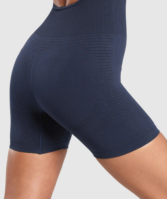 Vital Seamless Short Bodysuit - Heavy Blue/ Marl