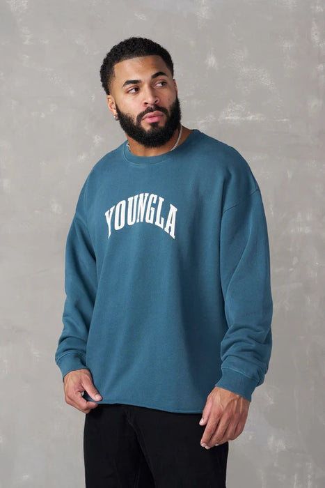 826 - Uni Crewneck Deep Teal Wash