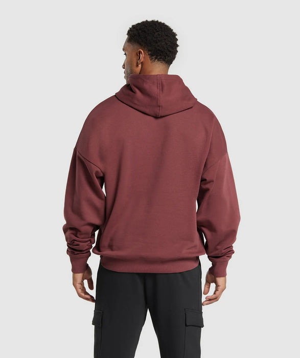 Crest Oversized Hoodie Burgundy Brown