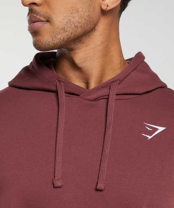 Crest Oversized Hoodie Burgundy Brown