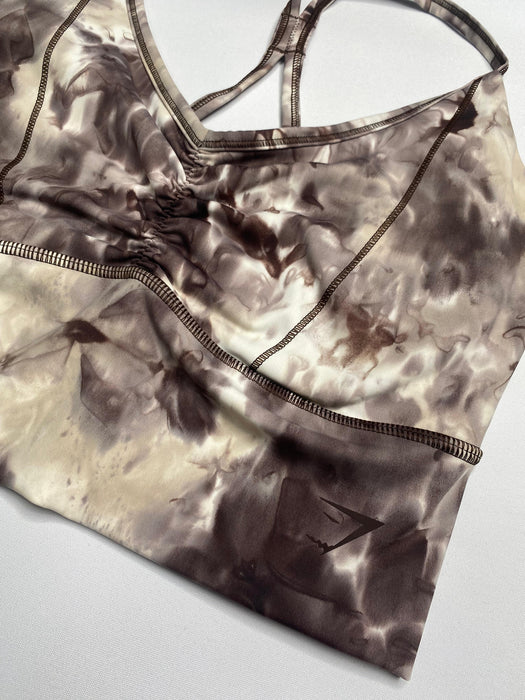 ELEVATE LONGLINE SPORTS BRA-Cement Brown Spray Dye