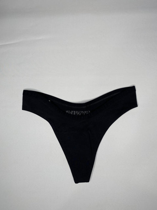 SEAMLESS DIPPED FRONT THONG - BLACK