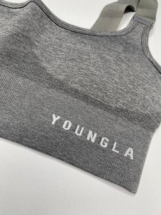 W308 SEAMLESS SPORTS BRA STONE GREY