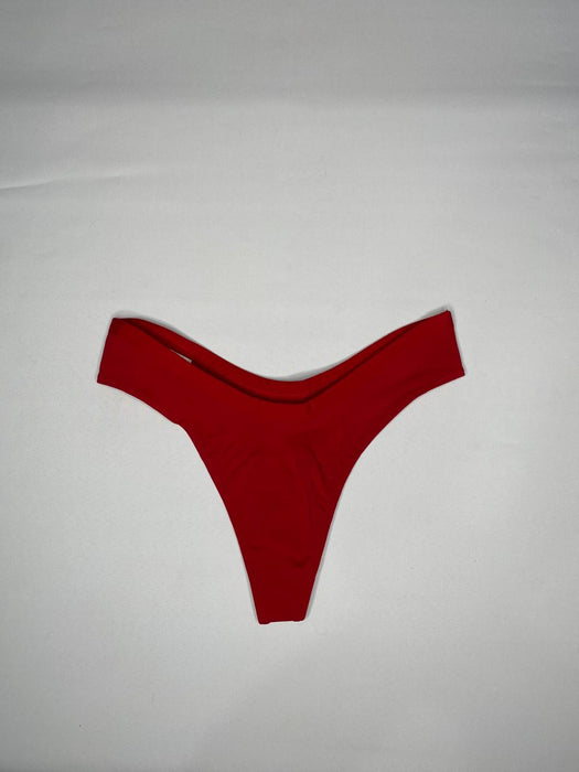 SEAMLESS DIPPED FRONT THONG - CARMINE RED