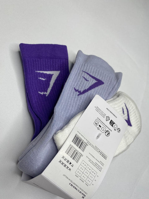 CREW SOCKS 3PK-Stellar Purple/Silver Lilac/White