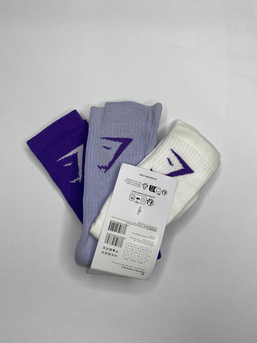 CREW SOCKS 3PK-Stellar Purple/Silver Lilac/White
