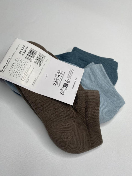 TRAINER SOCKS 3PK / DENIM TEAL/BLUE/CAMO BROWN