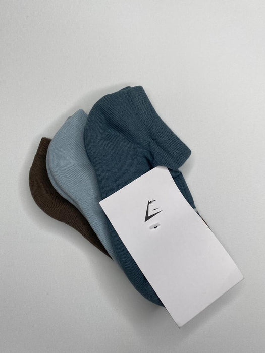 TRAINER SOCKS 3PK / DENIM TEAL/BLUE/CAMO BROWN