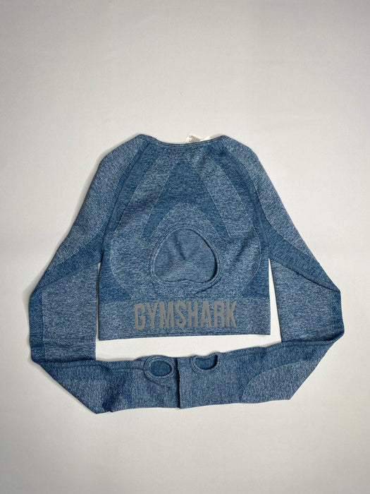 Flex Long Sleeve Crop Top - Faded Blue/Pitch Grey