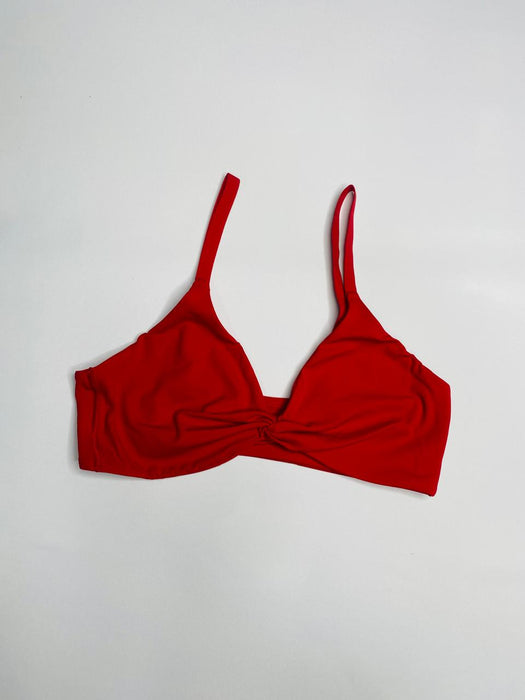 TWIST FRONT BRALETTE - CARMINE RED