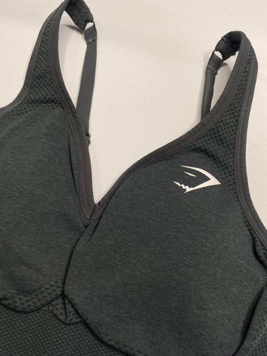 Vital V Neck Sports Bra - Strong grey marl