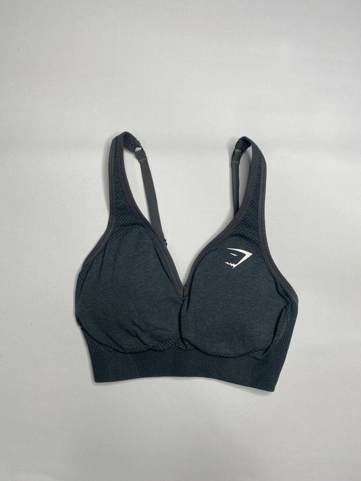 Vital V Neck Sports Bra - Strong grey marl