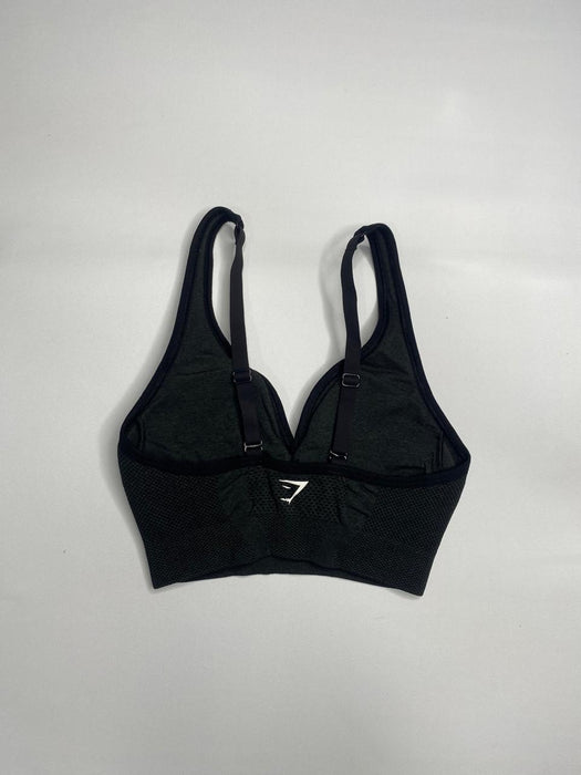 Vital V Neck Sports Bra - Black Marl