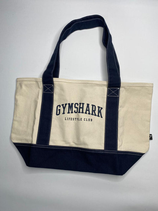 Collegiate Oversized Tote - Oat White/Heavy Blue
