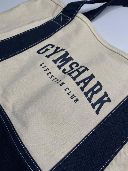 Collegiate Oversized Tote - Oat White/Heavy Blue