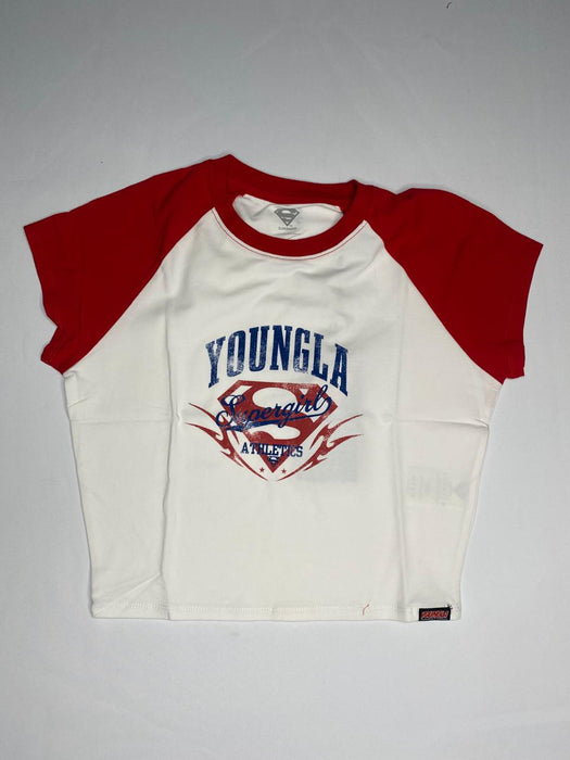 W492 SUPERMAN BABY TEE WHITE/RED