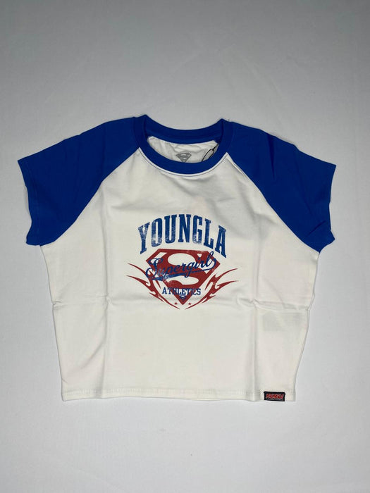 W492 SUPERMAN BABY TEE WHITE/BLUE