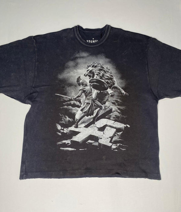 4122 - GLADIATOR TEES - GREY BLUE WASH