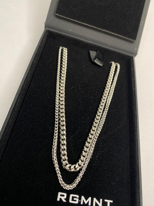 CUBAN LINK + FRANCO LINK STACK - SILVER RG132 + RG121