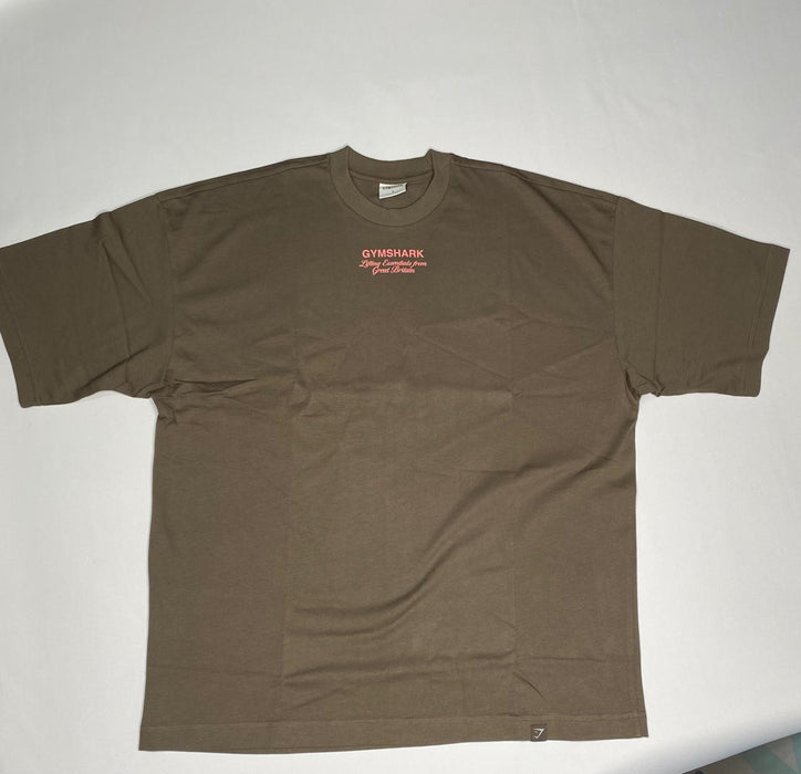 Gymshark British Iron Heavyweight T-Shirt - Camo Brown