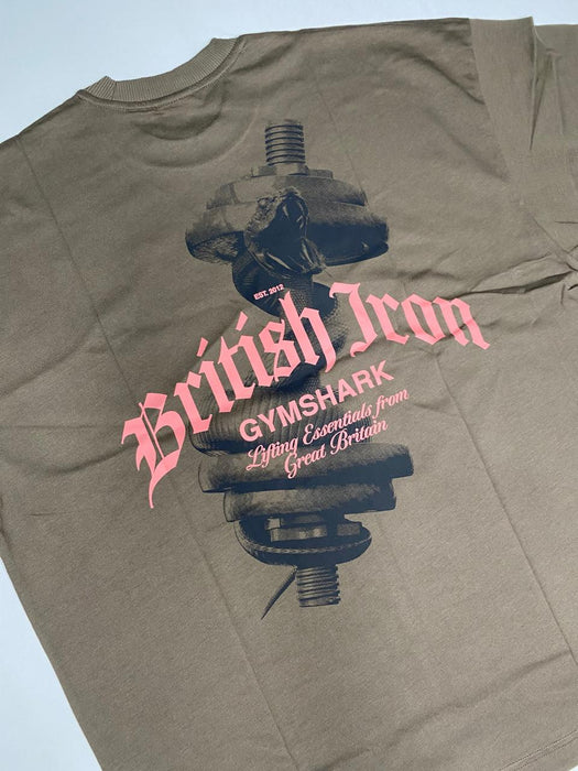 Gymshark British Iron Heavyweight T-Shirt - Camo Brown