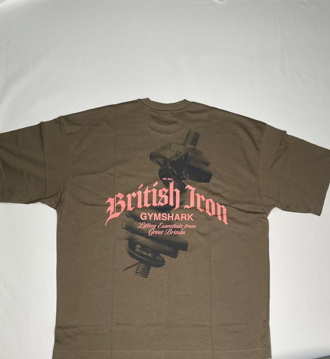 Gymshark British Iron Heavyweight T-Shirt - Camo Brown