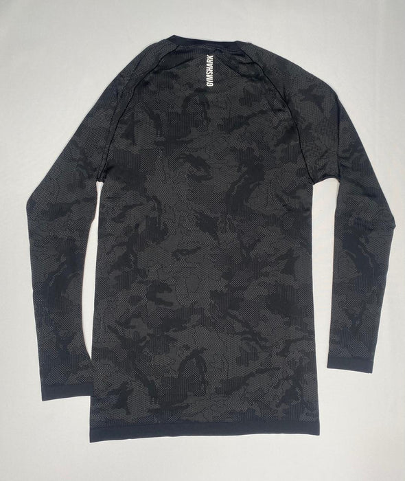 Geo Seamless Long Sleeve T-Shirt - Black/Charcoal Grey