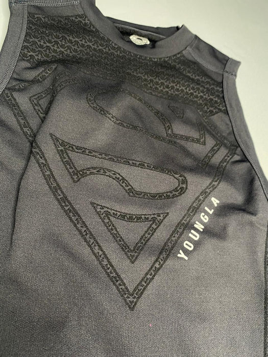 3047 - Superman Compression Tanks Charcoal