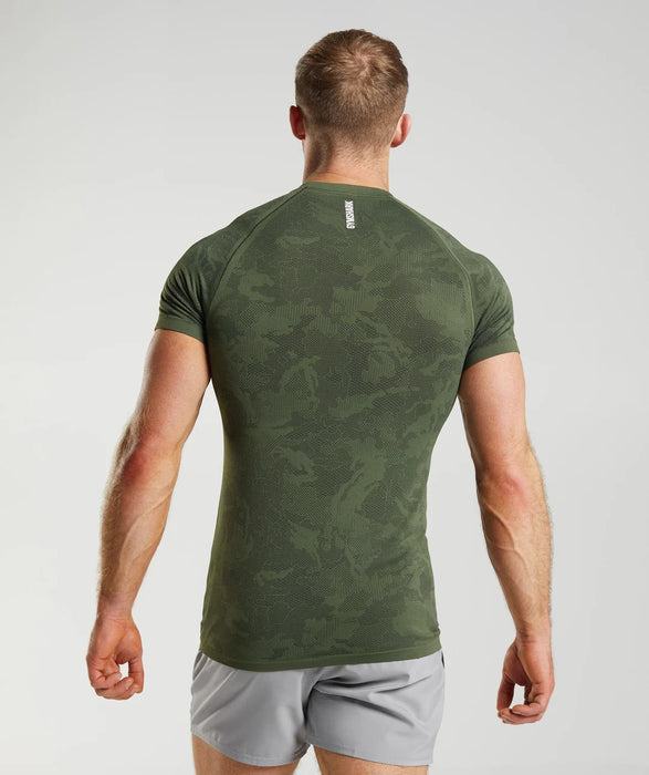 Geo Seamless T-Shirt - Core Olive/Black