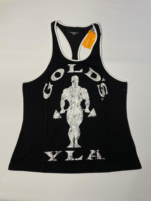 3014 - Golds Gym Classic stringer BLACK WHITE