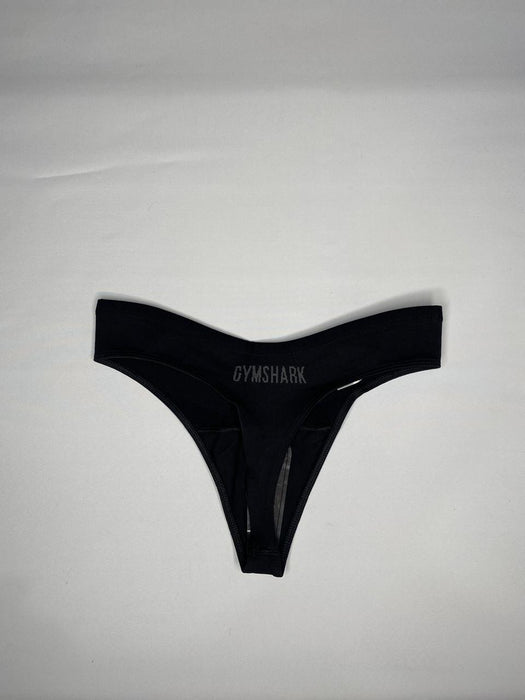 SEAMLESS DIPPED FRONT THONG - BLACK