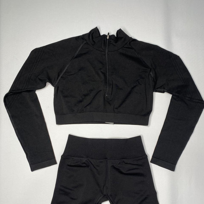 W543 Core Hourglass quarter zip Black