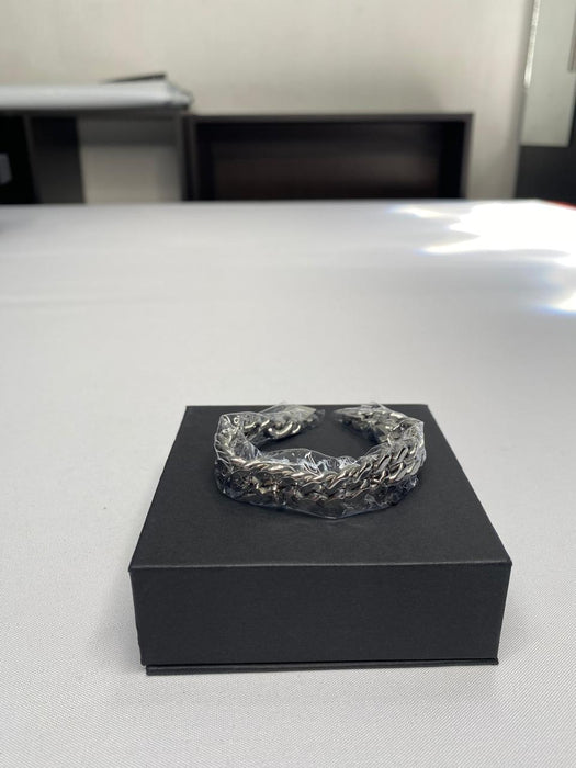 CROSSED CUBAN BRACELET - SILVER RG3017 7"