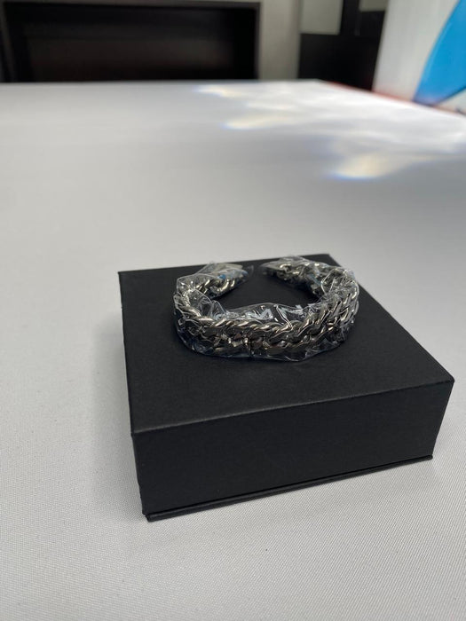 CROSSED CUBAN BRACELET - SILVER RG3017 7"