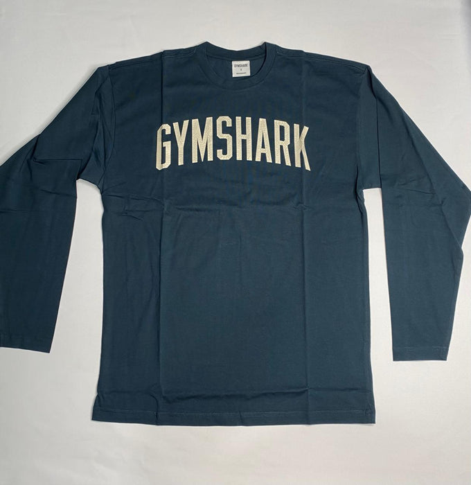 Worn Graphic Long Sleeve T-Shirt - Deep Petrol Blue