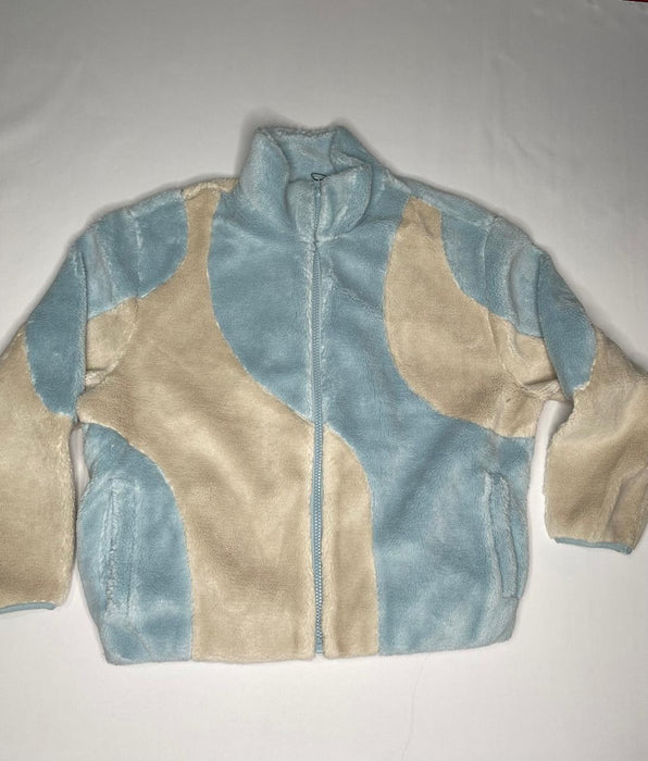 5187 - FUZZY TEDDY JACKETS - OFF-WHITE/BLUE