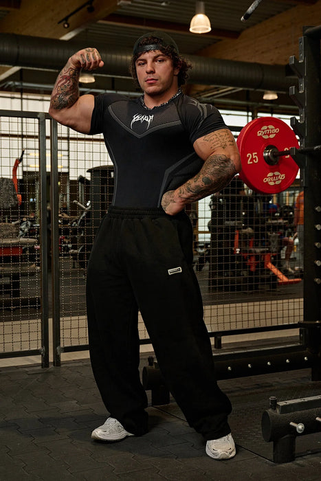 4065 WARRIOR X COMPRESSION TEES BLACK/GREY