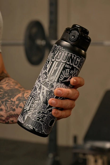 9007 GRAFFITI WATER BOTTLES BLACK
